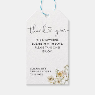 Étiquettes-cadeau Élégant Bohème Chic Fleur de Champ Floral Remercie