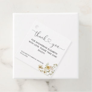 Étiquettes Cadeau Élégant Bohème Chic Fleur de Sauvage Floral Remerc