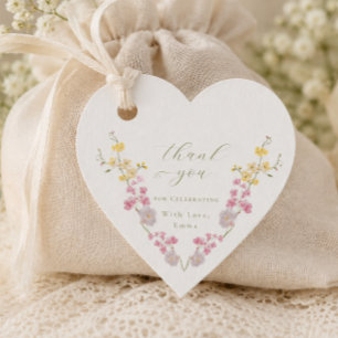Étiquettes Cadeau Élégant boho chic Fleurs sauvages Enterrement de v
