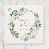 Étiquettes Cadeau Elégant Boho été printemps ivoire Mariage floral (Devant)