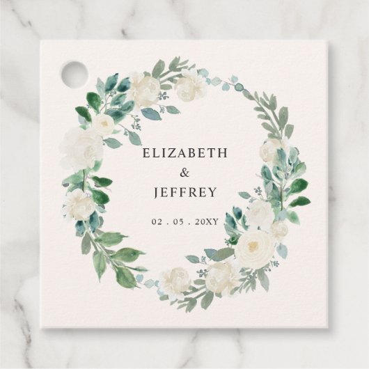 Étiquettes Cadeau Elégant Boho été printemps ivoire Mariage floral (Devant)