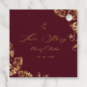 Étiquettes Cadeau Elegant Boho | Mariage d'automne de Bourgogne et d (Dos)