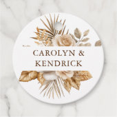 Étiquettes Cadeau Elégant Boho Neutral Merci floral Mariage (Devant)