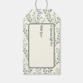 Étiquettes-cadeau Elegant Boho Sage Cream Floral Pattern (Devant)