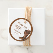 Étiquettes Cadeau Elégant Boho Western Cowboy Mariage Merci (En situation)