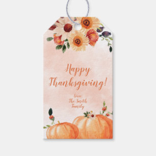 Étiquettes-cadeau Élégant Bon thanksgiving Floral