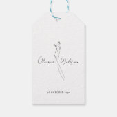 Étiquettes-cadeau Élégant Botanique Minimaliste Blanc (Dos)