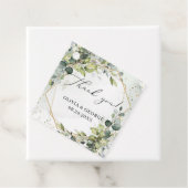 Étiquettes Cadeau Elégant botanique vert eucalyptus or géométrique (En situation)