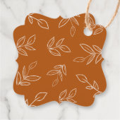 Étiquettes Cadeau Élégant brûlé orange Feuille Merci Mariage (Dos)