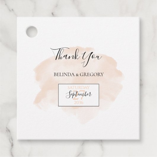 Étiquettes Cadeau Elégant cadeau Mariage aquarelle (Devant)