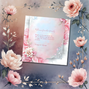Étiquettes Cadeau Elégant cadre rose floral douce Pastel mariage lum