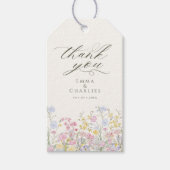 Étiquettes-cadeau Elegant Calligraphy Boho Wildflowers Wedding (Devant)