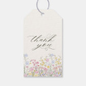 Étiquettes-cadeau Elegant Calligraphy Boho Wildflowers Wedding (Dos)