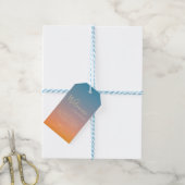 Étiquettes-cadeau Elégant Chic Bleu Orange Coucher de soleil Mariage (Avec de laficelle)