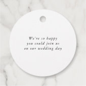 Étiquettes Cadeau Élégant chic Monogramme moderne Mariage blanc (Dos)