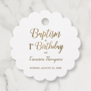Étiquettes Cadeau Élégant chic Simple Baptême et 1er anniversaire