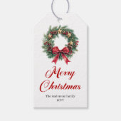 Étiquettes-cadeau Elegant Christmas Wreath Editable Holiday Tag (Devant)