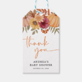 Étiquettes-cadeau Élégant Citrouille Automne Automne Baby shower Fle (Devant)