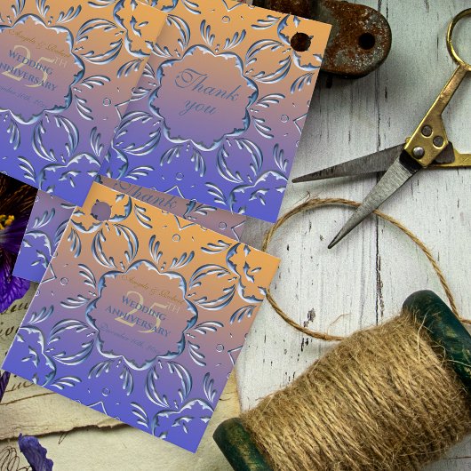 Étiquettes Cadeau Élégant Classic Fancy 25e anniversaire de Mariage