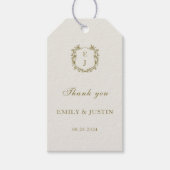 Étiquettes-cadeau Élégant Classic Monogramme Mariage Merci (Devant)