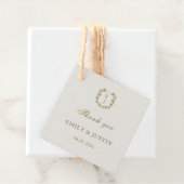 Étiquettes Cadeau Élégant Classic Monogramme Mariage Merci (En situation)