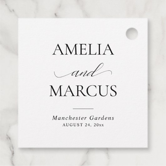 Étiquettes Cadeau Elegant Classic Script Calligraphy Wedding (Dos)