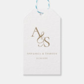 Étiquettes-cadeau Élégant, Classique, Monogramme, Mariage (Devant)