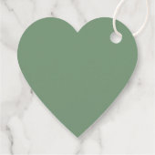 Étiquettes Cadeau Élégant Coeur de feuillage vert (Dos)