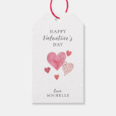Étiquettes-cadeau Elégant Coeurs d'aquarelle, Saint-Valentin (Devant)