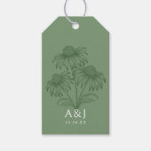 Étiquettes-cadeau Élégant Conflower Botanical Sage Green Mariage (Devant)