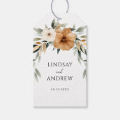 Étiquettes-cadeau Elegant Copper & Earthy Botanical Wedding (Devant)