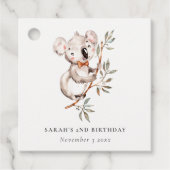 Étiquettes Cadeau Élégant Couché Sleepy Koala Foliage N'importe quel (Devant)