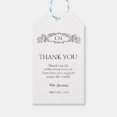 Étiquettes-cadeau Elegant Crest Botanico Monogram Mariage Merci (Devant)