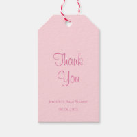 Élégant Design simple Baby shower rose Merci