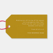 Étiquettes-cadeau Élégant Diamants Joyeux Noël Entreprise Jaune (Dos (Horizontal))