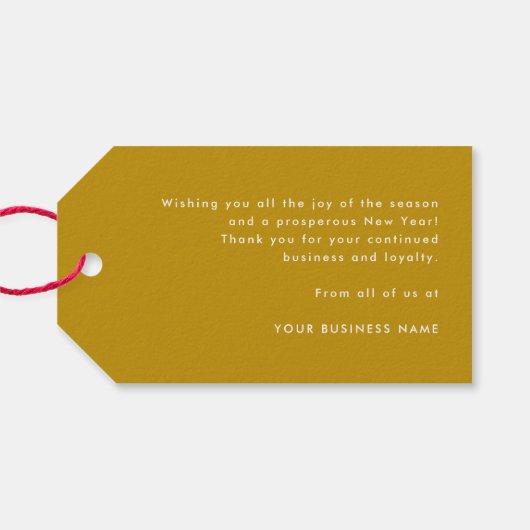 Étiquettes-cadeau Élégant Diamants Joyeux Noël Entreprise Jaune (Dos (Horizontal))