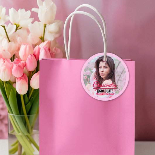 Étiquettes Cadeau Élégant Diplômé Photo personnalisée