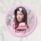 Étiquettes Cadeau Élégant Diplômé Photo personnalisée (Devant)