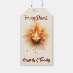 Étiquettes-cadeau Élégant Diwali Diya