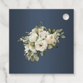 Étiquettes Cadeau Elégant Dusty Blue Boho Rose Mariage (Dos)