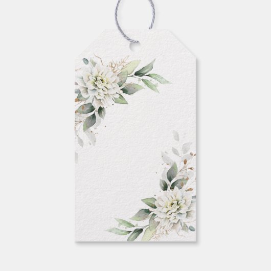 Étiquettes-cadeau Elégant Dusty Blue Greenery Mariage Merci (Dos)