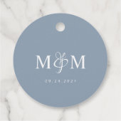 Étiquettes Cadeau Elegant Dusty Blue Monogram Ampersand Wedding (Dos)