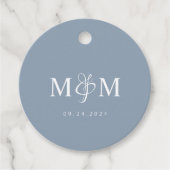 Étiquettes Cadeau Elegant Dusty Blue Monogram Ampersand Wedding (Devant)