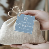 Étiquettes Cadeau Elégant Dusty Blue Toy Baby shower mobile