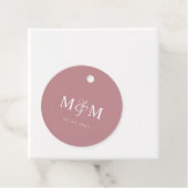 Étiquettes Cadeau Elegant Dusty Rose Monogram Script Wedding (En situation)