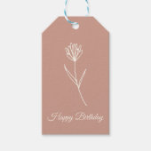 Étiquettes-cadeau Elegant Dusty Rose Simple Flower Name (Devant)