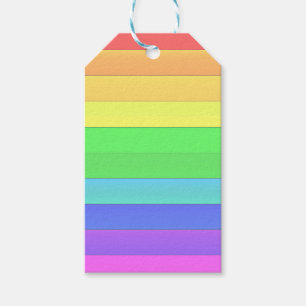Étiquettes-cadeau Élégant et amusant rayures arc-en-ciel colorées