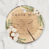 Étiquettes Cadeau Élégant et chic Mariage en bois Merci rustique (Devant)