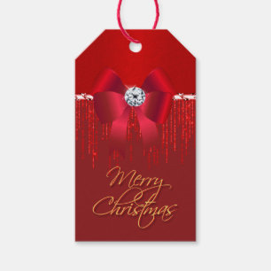 Étiquettes-cadeau Élégant et luxueux arc en satin rouge parties sc