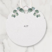 Étiquettes Cadeau Elégant Eucalyptus Aimer & Merci Monogramme (Dos)